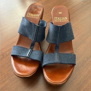 Italian Shoemakers Women's stretch "Denim"/"Wood" Wedges size 10